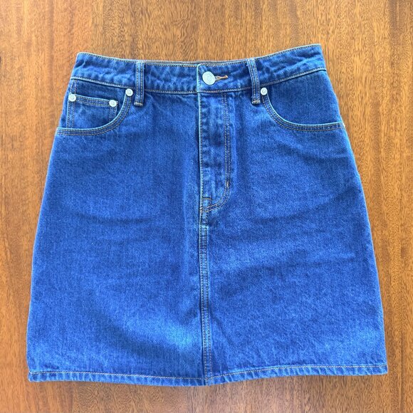 Burberry (Size 4) Denim Skirt with Deer Print - Picture 2 of 5